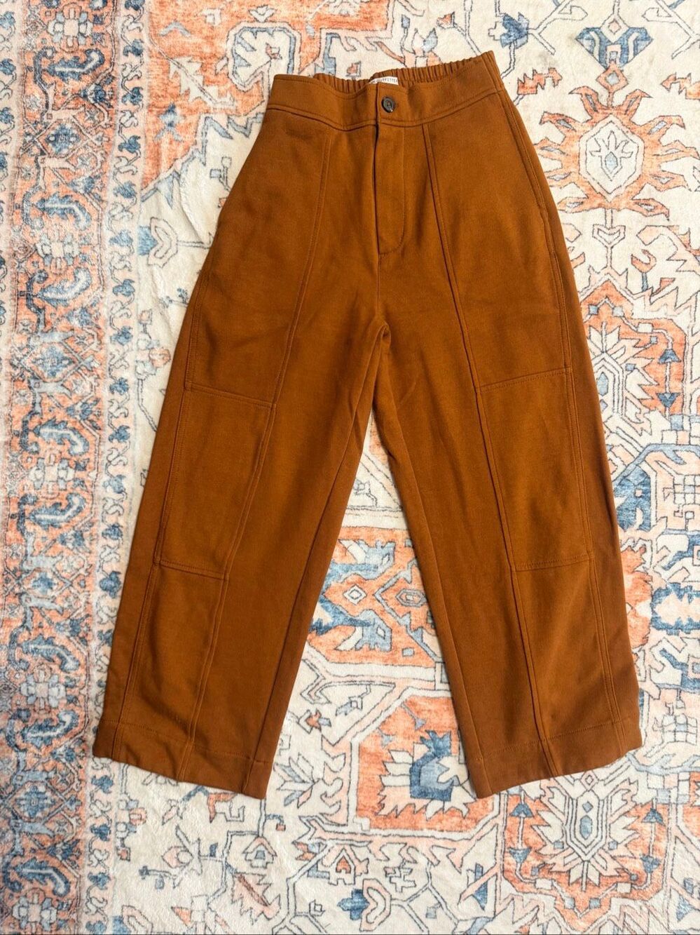 Urban Outfitters BDG Rust Brown High Rise Seamed Wide Leg Utility Pants Size S
